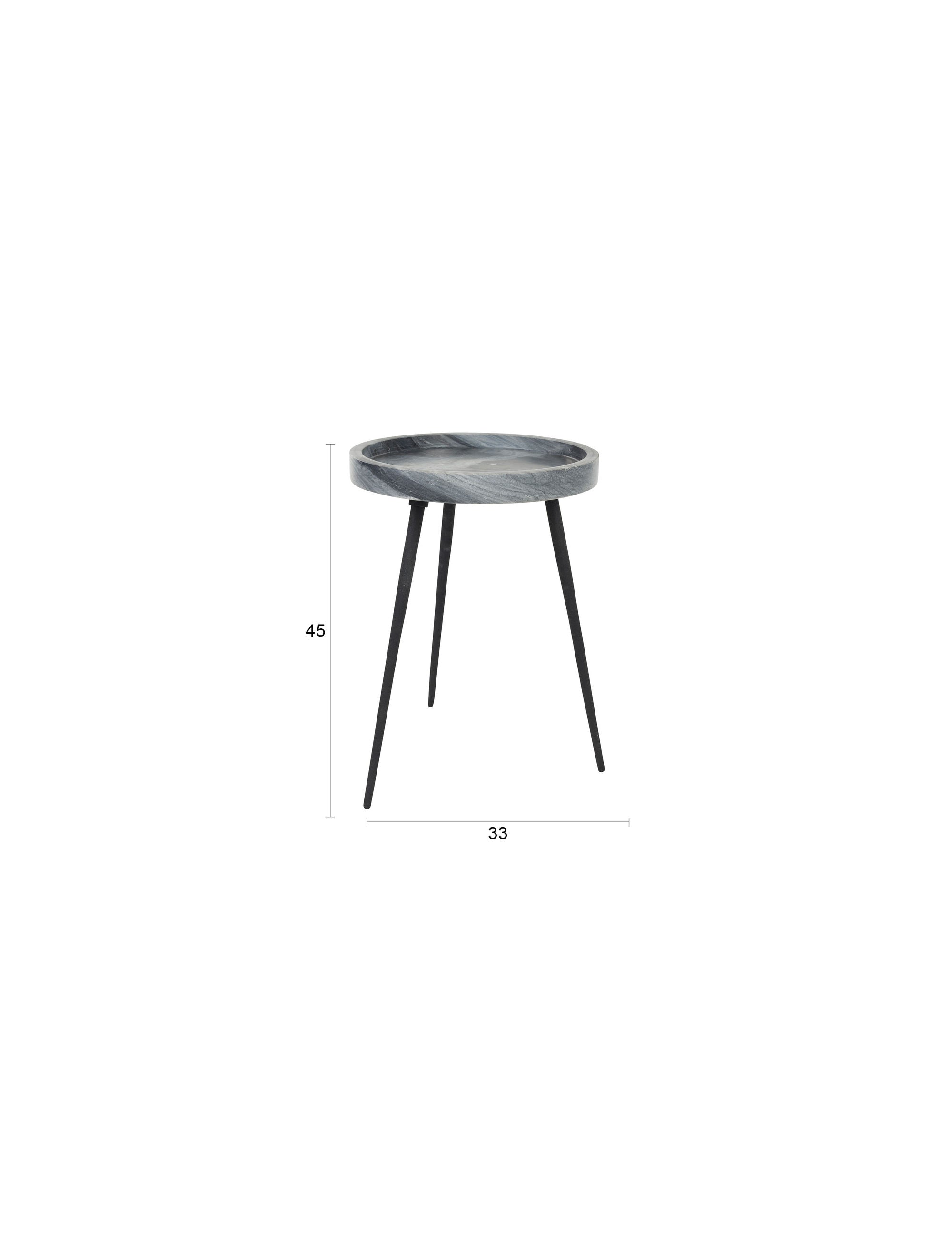 Karrara Grey Marble Round Side Table